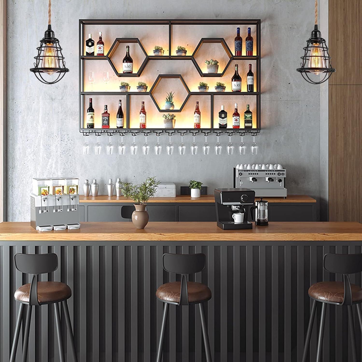 Transfronterizo exclusivo para ropa de dormitorio retro tienda de la jaula de hierro personalizada restaurante americano café tienda de té de leche lámparas