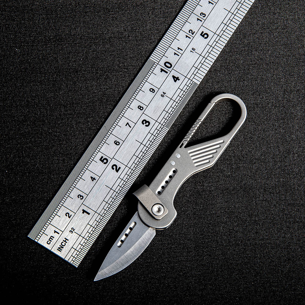 海马钛合金钥匙扣迷你折叠小刀便捷随身户外开箱拆包裹必备挂件