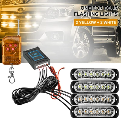 4LED 6LED wireless remote control | Gündüz işıqları - white-one-drag-four-six-lights