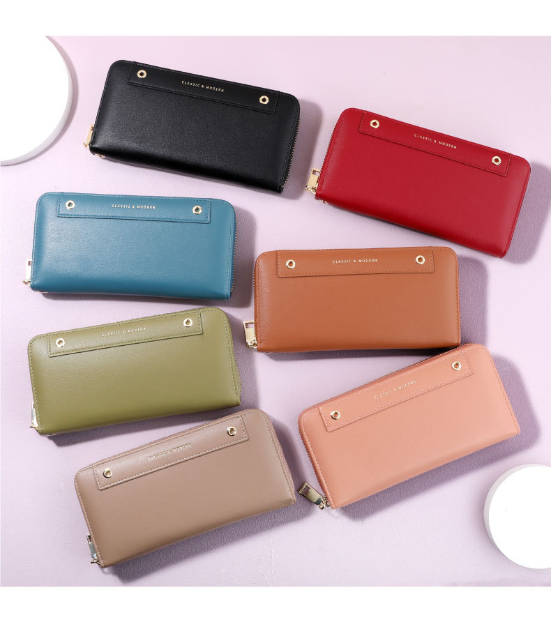 Women's Solid Color Pu Leather Zipper Wallets display picture 2