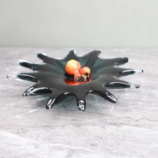 New Chinese Style Water Flower Glass Fruit Plate Model Room TV Cabinet Bedroom Living Room Study Dining Room Desktop Jewelry Ornaments