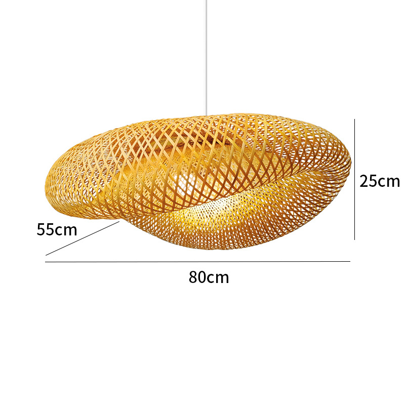 Candelabro de bambú nuevo estilo chino Zen estilo japonés lámpara de bambú B & B restaurante de olla caliente linterna de restaurante lámpara tejida de bambú y ratán al por mayor