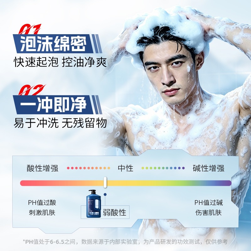 Hombres, sal de mar relajante champú de perfume 2 - en - 1 limpieza profunda y refrescante set de lavado de perfume