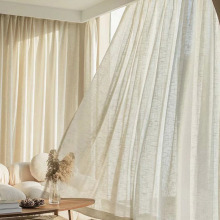 现货 亚麻窗帘批发 1米4窄幅亚麻白纱帘透光不透人日式客厅新中式