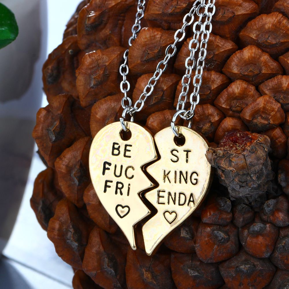 fashionable trend golden universal necklace heart shaped with…