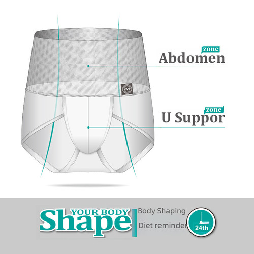 Kevin Fkvf Men's Tapered High-Waist Abdominal Control U-Shape Pouch Brief Underwear Shaping Fitness Cross-Border New Trend Men's Pants