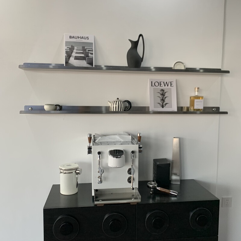 Medieval Stainless Steel One-Word Partition Washbasin Wall Rack Living Room Wall Display Rack Multi-Functional Wall-Mounted