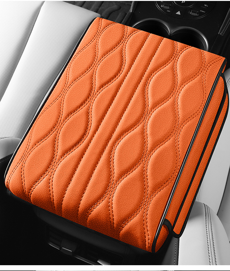 2026 New Car Interior Accessories Nappa Pattern Eco-Leather Armrest Box Mat