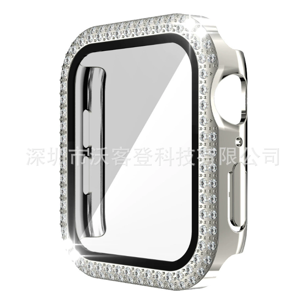 Suitable for Apple Double Diamond Frame Steel Case PC case PC case Apple Watch8/SE/7/6/5/4/32