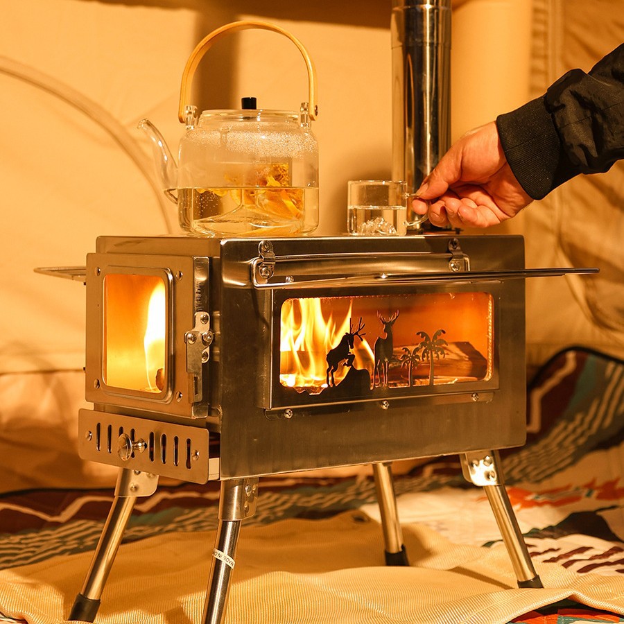 Tufeng Tent Heating Stove, Stove for Tea Brewing, Outdoor Camping Charcoal Stove, Special Barbecue Stove, Outdoor Heating Stove