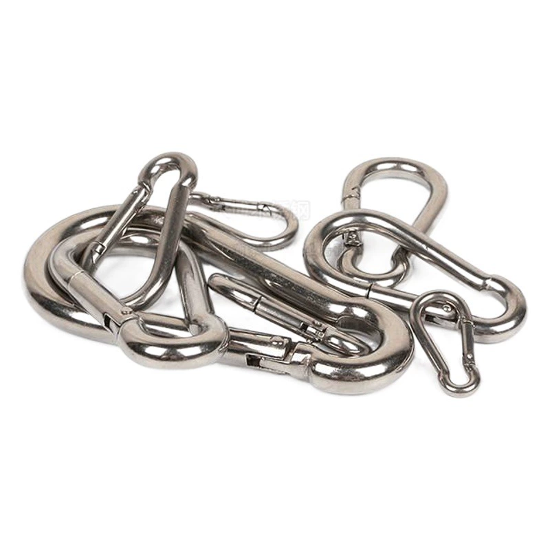 Карабин-защелка из нержавеющей стали 304 с пружинным замком для ключей и цепей, для использования в горнодобывающей промышленности