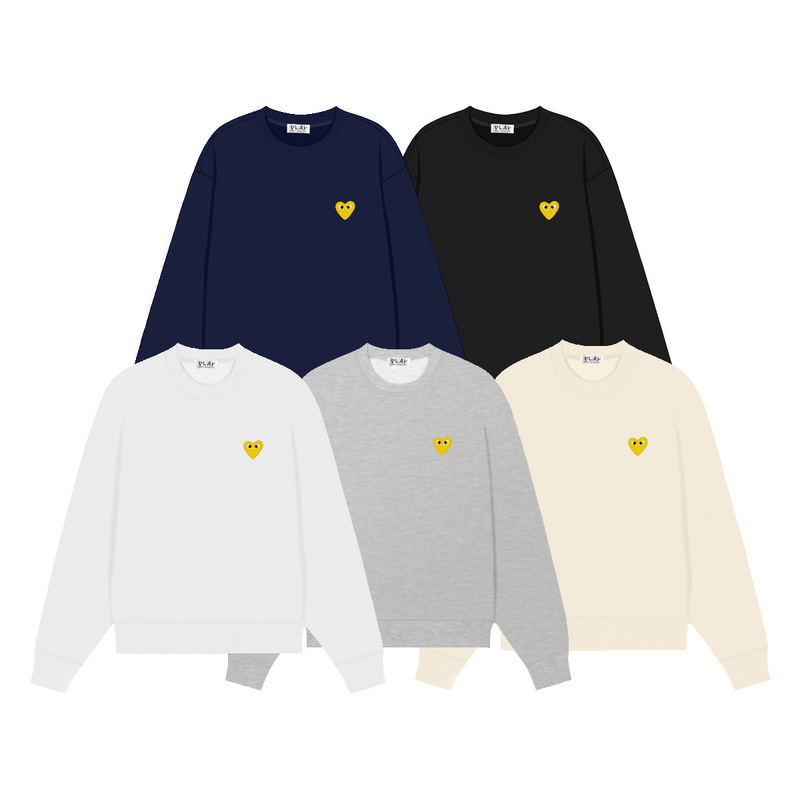 Kawakubo Rei Play Classic Gold Heart Series Solid Color Long-Sleeve Crew Neck Sweatshirt Wholesale