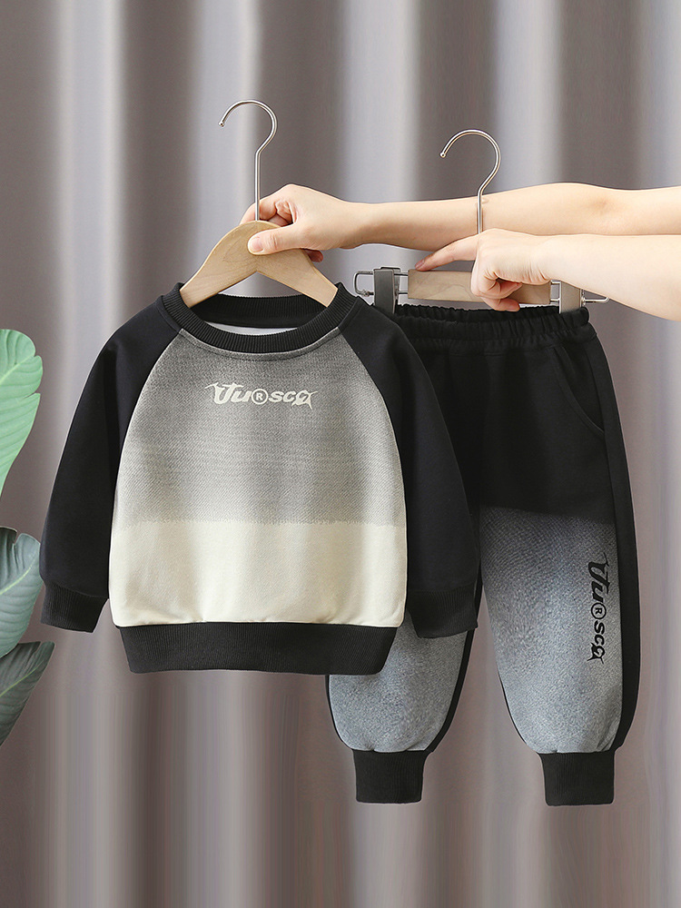 Conjunto de Ropa Infantil Otoño 2026, Sudadera Moderna para Bebé, Conjunto de Dos Piezas con Degradado de Color para Niños, Primavera y Otoño