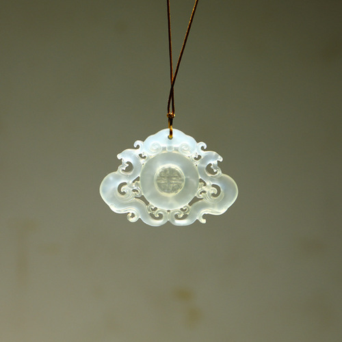 Factory Direct Sale Xiuyan Jade Double Phoenix Offering Blessings DIY Hairpin with Engraved Lock Pendant/Pendant Accessories