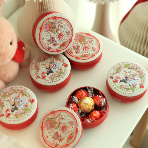 Small drum-shaped can wedding candy box candy box jewelry gift tinplate box flower tea can packaging box wedding wedding
