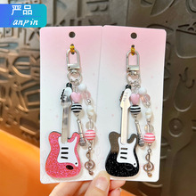 小提琴麦克风手机挂件千禧风星星音符吉他挂饰包包挂件钥匙扣批发