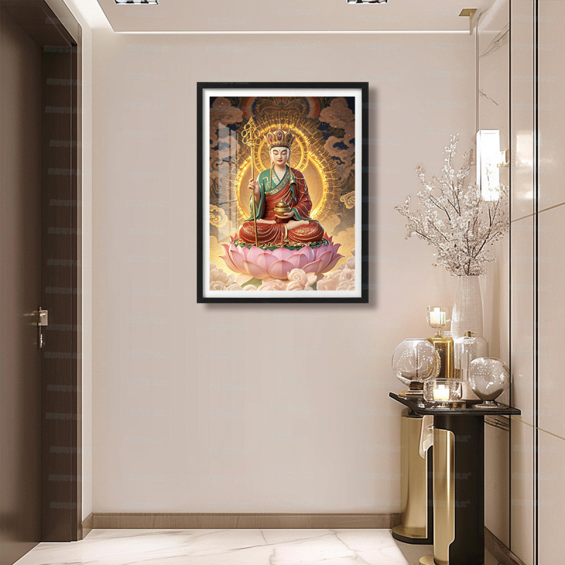 [Algodón importado] Mona Lisa real punto de cruz Xuanzang nueva estatua de Buda sala de estar simple bordado de hilo hecho a mano image 2