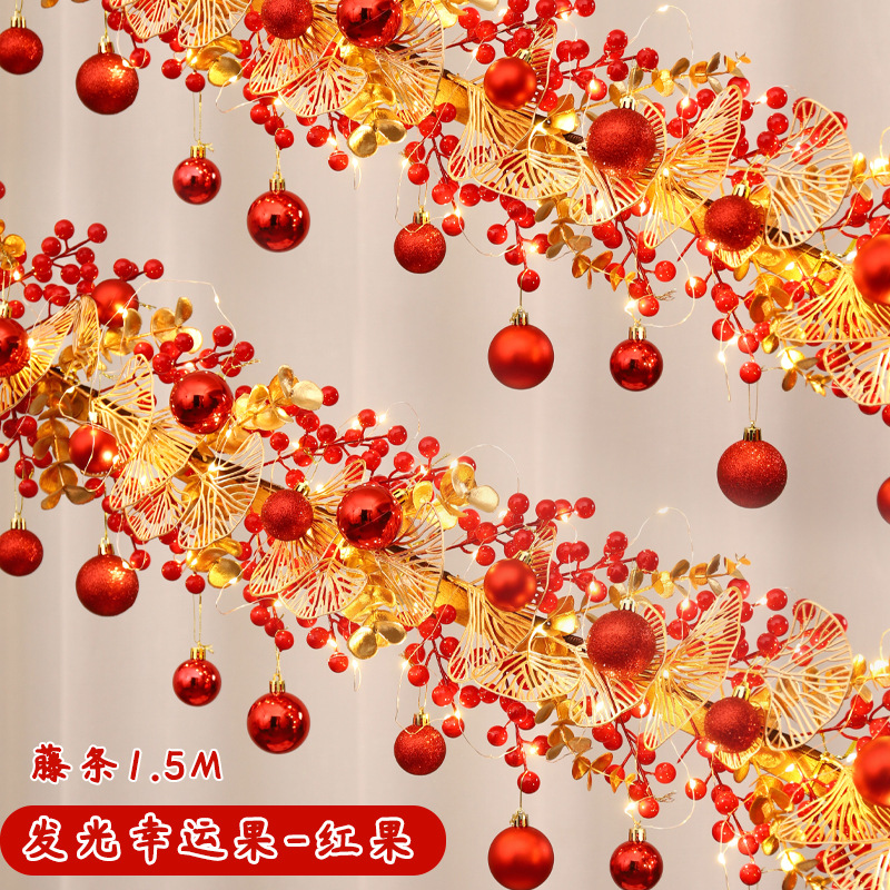 2024 decoración de Año Nuevo Festival de Primavera ambiente fu carácter colgante ratán Año Nuevo puerta colgante escalera barandilla diseño suministros