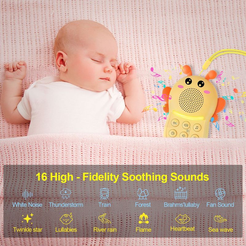 子供の夜の明かりの白い騒音の睡眠補助器のかわいい蜂は睡眠の自然な音楽の睡眠計を改善します。|undefined