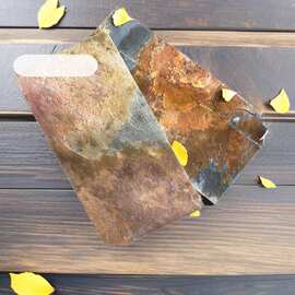 庭院道路青石板室内外装饰背景墙锈色机切板多规格天然板岩文化石