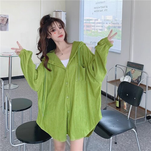 Women's Long-Sleeve Sun Protection Shirt - Autumn 2025 New Arrival, Versatile Medium Length Loose Open Hooded Sweatshirt