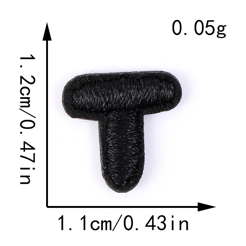 电脑刺绣布贴黑白小数字字母跨境批发DIY服饰补丁装饰贴刺绣辅料|undefined