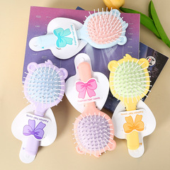 New Air Cushion Massage Comb with Semi-Circular Head, Beauty Hairbrush in Milk Tea Color, Portable Comb, Cartoon Air Cushion Comb