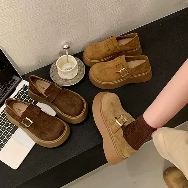 Ретро Майлард Боккен обувь женская весна 2025 новый толстый подошв увеличенные одиночные туфли