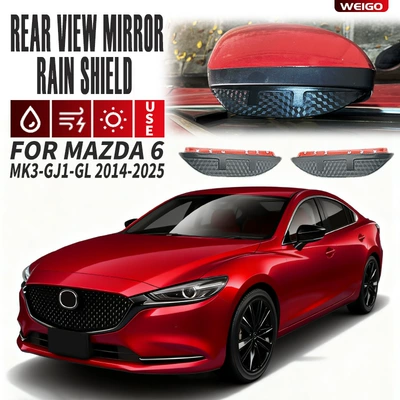 Rain shield — Mazda 6 Window Visor - standard-packing-without-logo-mazda6-atenza-mk3-gj1-gl-2014-2025-rearview-mirror-rain-visor-carbon-fiber-pattern
