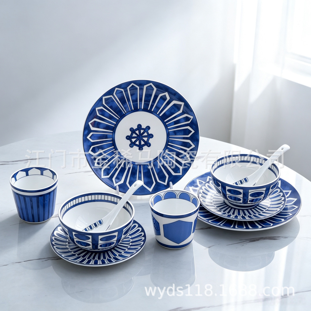 欧式兰之印骨瓷餐具大小盘子集合图牛排盘饭碗量大可联系批发拿货