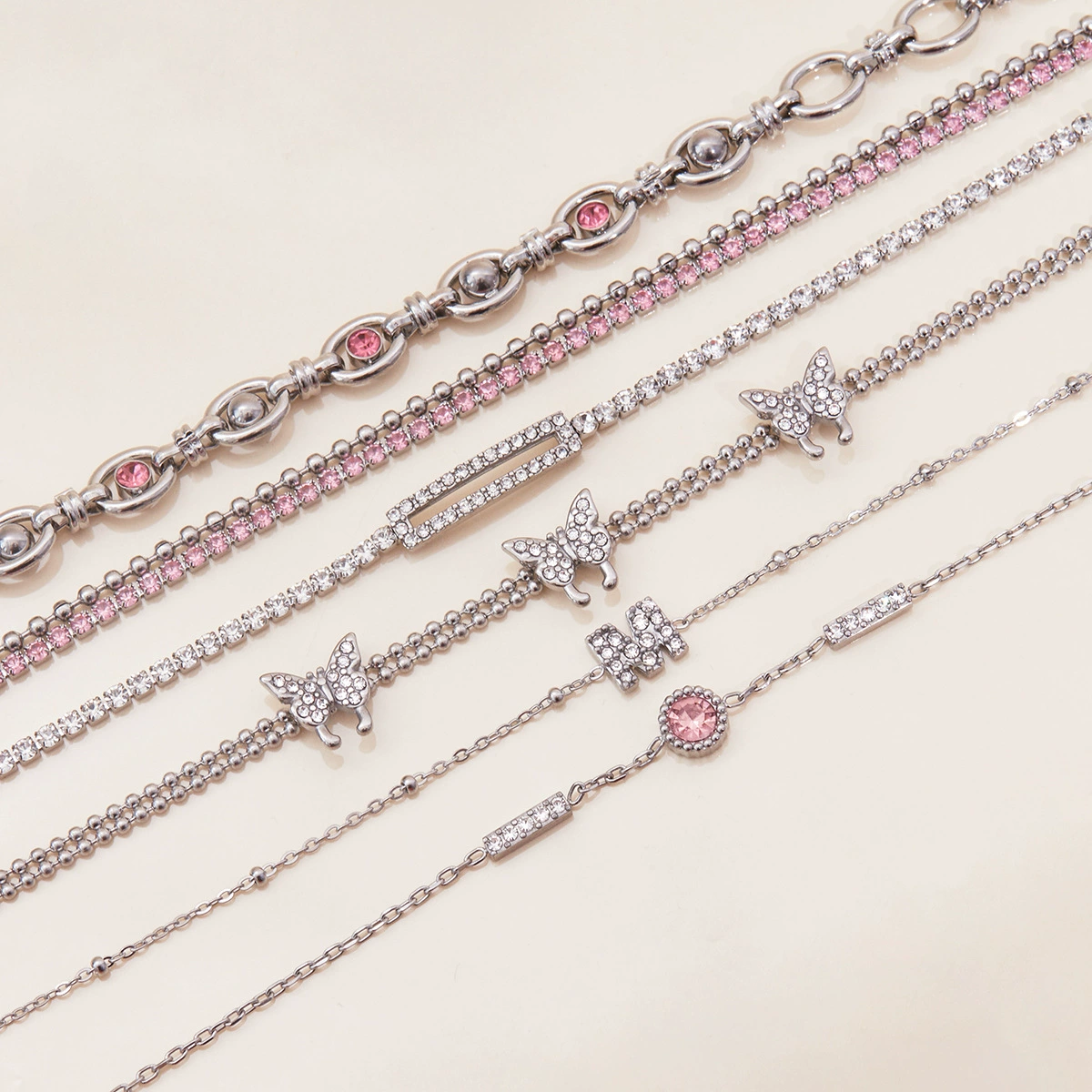 杰鼎 (Cross-border trading), bracelet stainless steel with zircon, accessory, European style, light luxury style, high-quality style, does not fade