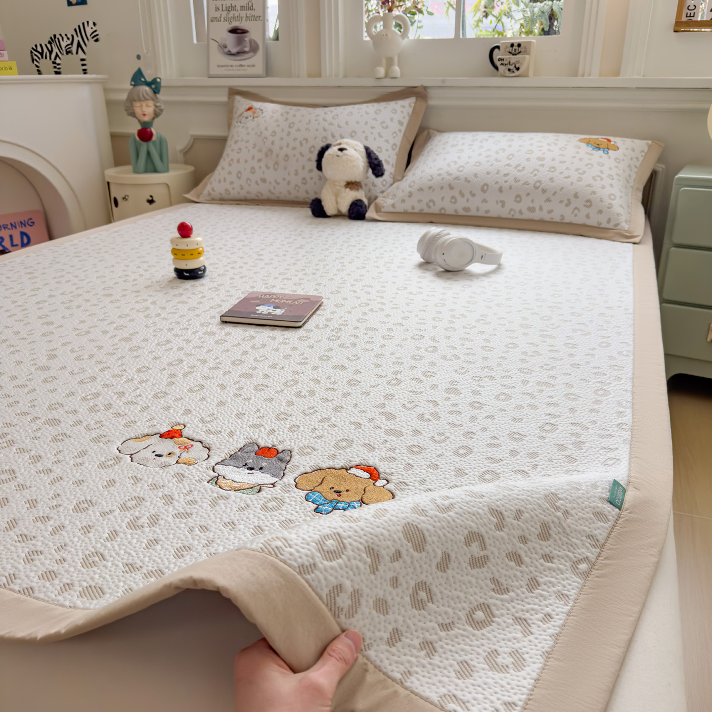 Madre y bebé nuevo frío verano frijoles helados alfombra fría se puede lavar con máquina aire acondicionado alfombra suave dormitorio alfombra fría para una persona doble