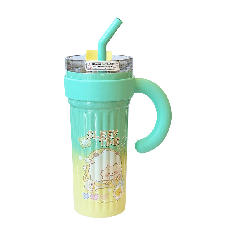 Hiccup de paja de oveja, taza de agua, regalo de cumpleaños de alta capacidad de acero inoxidable, taza de hielo nuevo