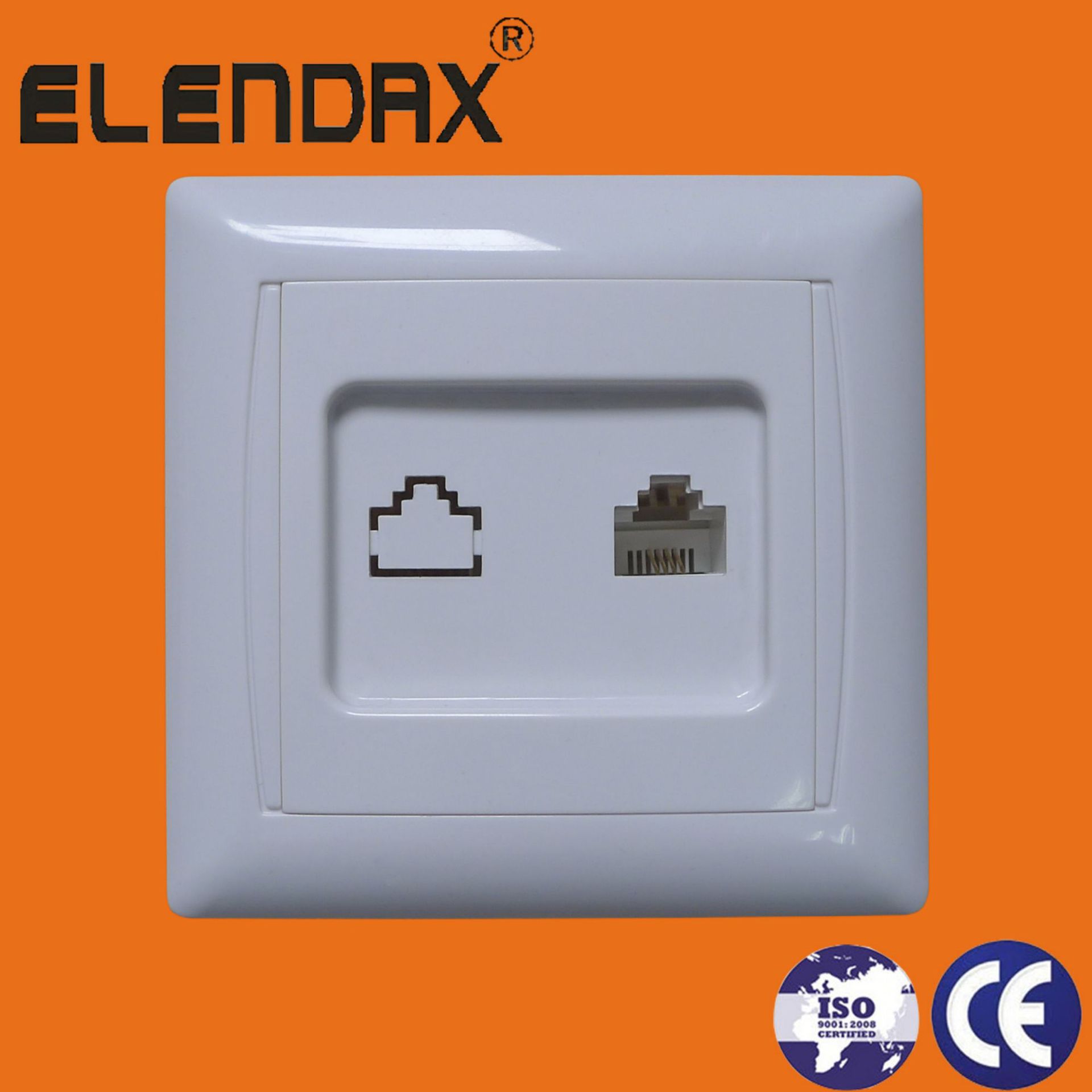 欧式电话插座　RJ11插座　墙壁插座（F6007）