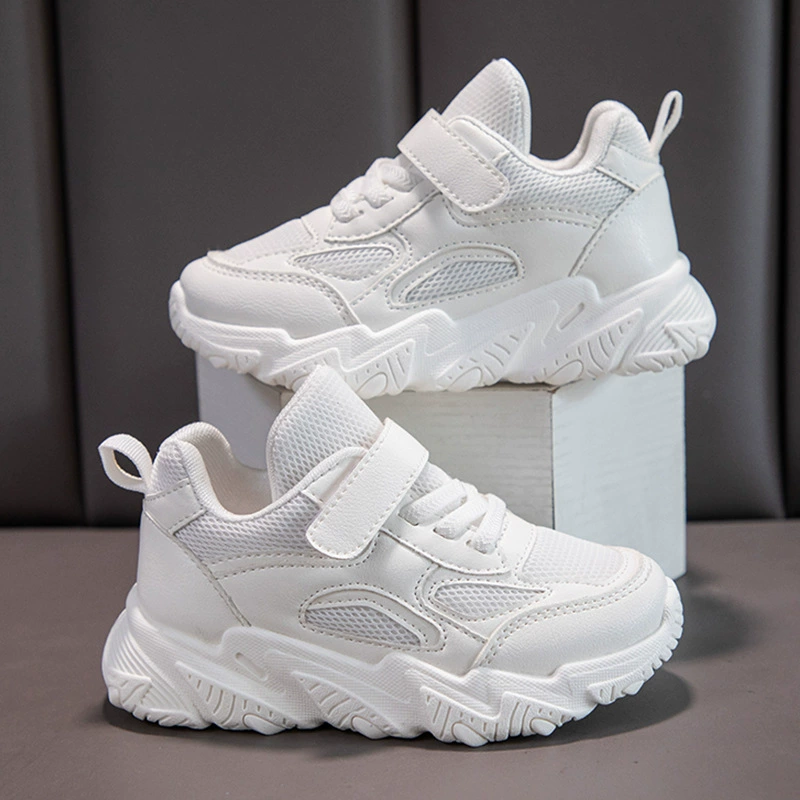 Детские маленькие белые туфли для девочек кроссовки весна и осень новая сеть красная обувь для девочек, дикая мягкая подошва дышащая сетчатая обувь