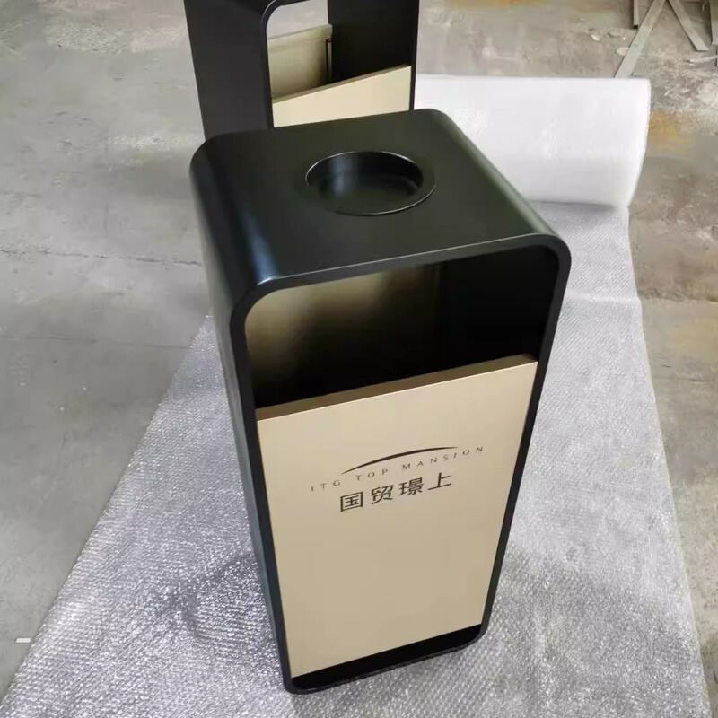Stainless Steel Antique Copper Trash Can, Stainless Steel Brushed Electroplated Trash Can, Creative Trash Can, Sales Office Trash Can