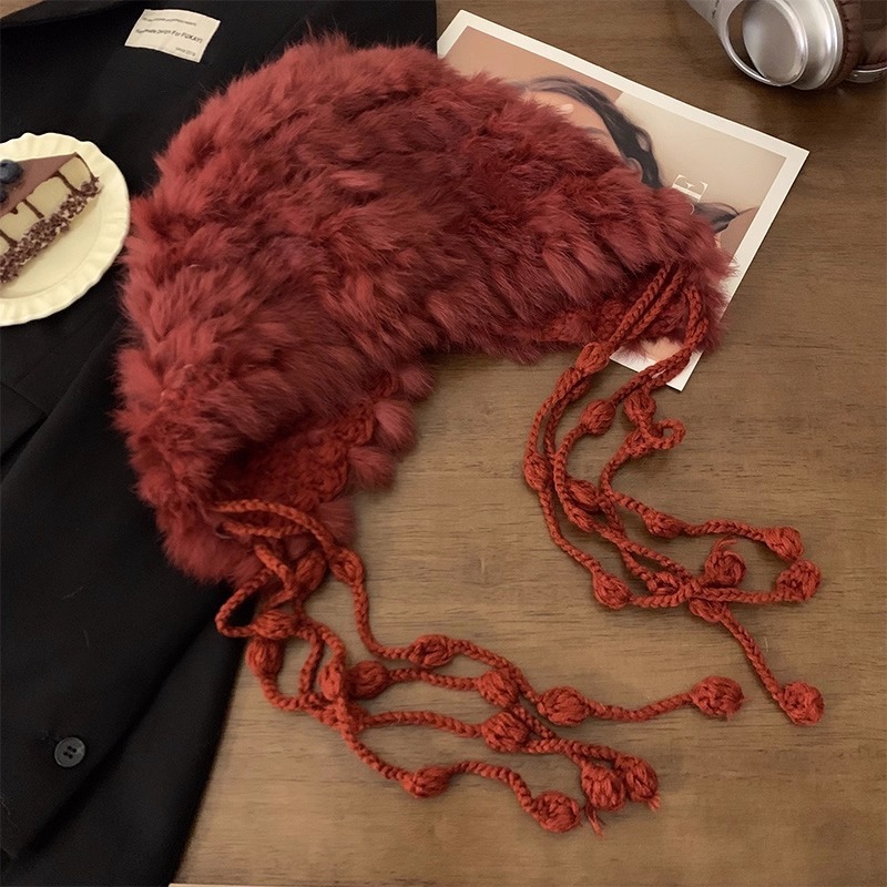 빨간색 땋은 머리 풀오버