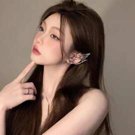 跨境蝴蝶精灵欧美风耳钉个性潮设计金属耳挂甜酷辣妹新款复古耳环