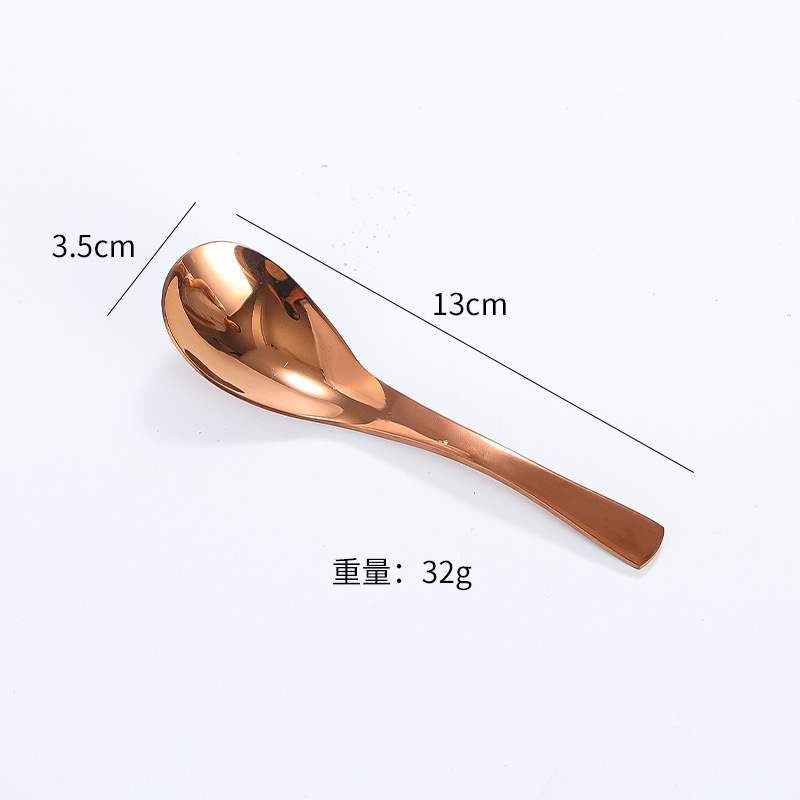 304ステンレススプーン幼稚園スプーン韓国式スプーン金色スープスプーン児童スプーントランペット創意レストランスプーン|undefined