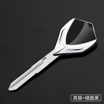 Motorcycle metal key blank suitable for Yamaha R125/R15/R25/R3 MT15/MT25 NMAX (Motorcycle Key) - bright-silver-mirror-black-ymh-057
