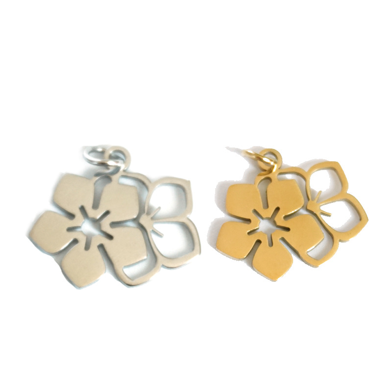 Flower Pattern 1 Piece 304 Stainless Steel Flower Pendant