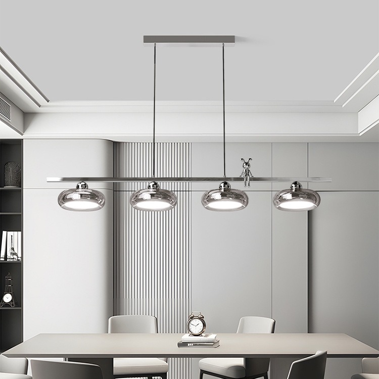 Lámpara de restaurante minimalista italiana, bar moderno y minimalista, mesa de comedor creativa, diseñador de alta gama, lámpara de escritorio isla de protección de ojos.