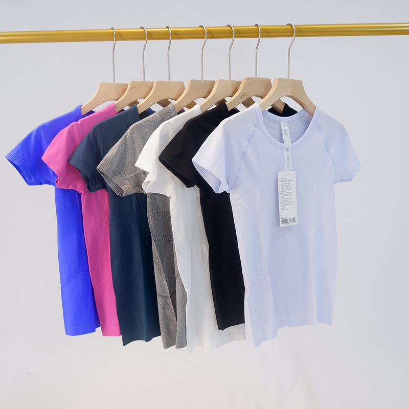 Summer Slim-fit Sports Quick-dry Casual Outdoor High Elastic T-shirt Tight Yoga Slimming Short-sleeved Knitted Breathable Thin