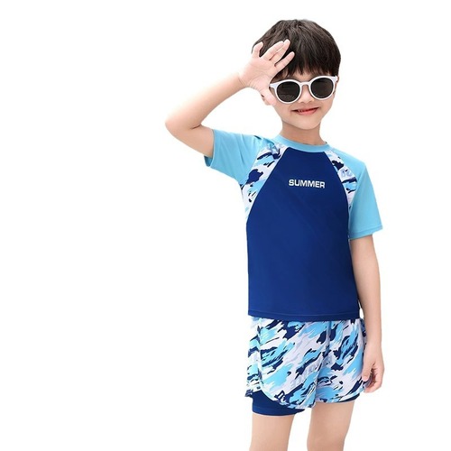 Children's swimwear, unisex split-layer swim trunks, summer 2025, middle-aged children, youth boys' set