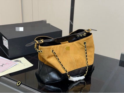 25A Hobo Bag Chanel Double Color Suede Hobo Tote Bag Shopping Bag Genuine Leather Women's Bag Horizontal Style