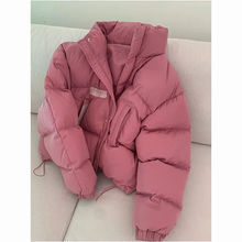 新年战袍粉色羽绒服女短款加厚保暖时尚减龄面包服新款冬季外套