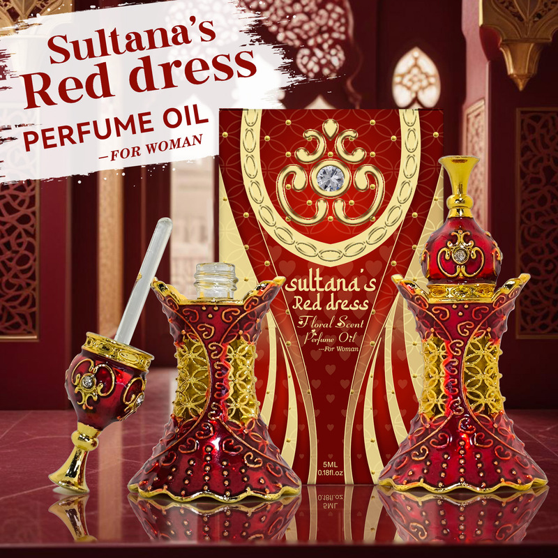 Ediebao Cross-Border English Red Skirt New Year Perfume Festive Ladies Drop Stick Perfume 5ml Dubai Fragrance Perfume