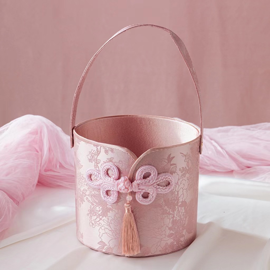 Nueva caja de regalo de estilo chino, dama de honor, grupo de hermanas de boda, caja de regalo vacía, canasta de flores, canasta de flores, caja de regalo de viento