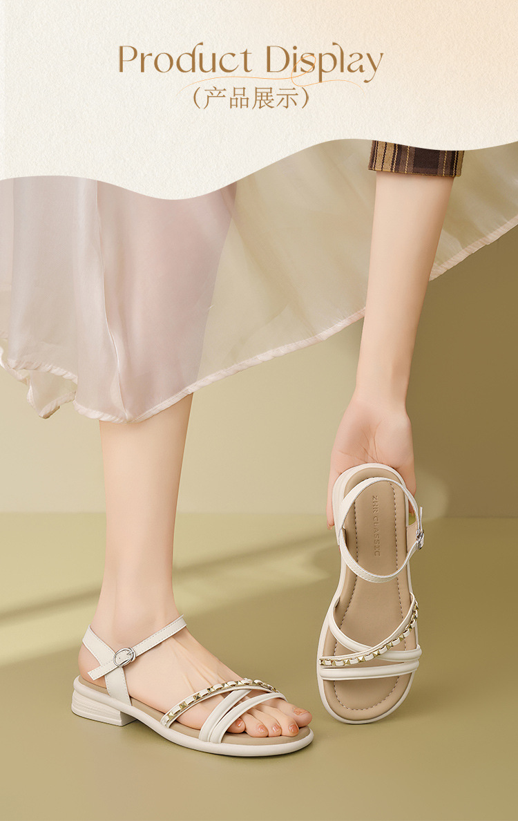Dép sandal nữ quai chữ V đế thấp siêu mềm nhẹ — CE56 màu vàng nhạt chi tiết 14