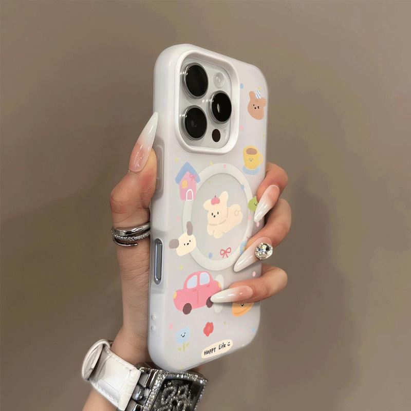 磁吸果冻二合一手机壳15pm磨砂纯色手机壳苹果16pm立体卡通创意款|undefined